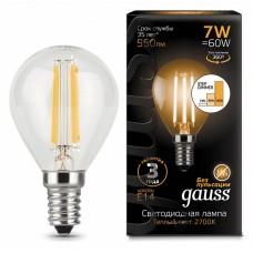 Лампа светодиодная Gauss LED Filament Globe E14 7Вт 2700K 105801107-S