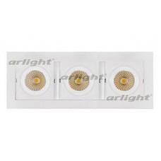 Встраиваемый светильник Arlight CL-KARDAN-S260x102-3x9W Warm (WH, 38 deg)