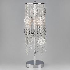 Настольная лампа декоративная Eurosvet Flower 01035/2 хром/прозрачный хрусталь Strotskis