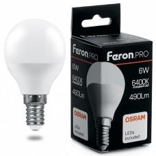 Лампа светодиодная Feron LB-1406 E14 6Вт 6400K 38067