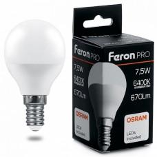 Лампа светодиодная Feron LB-1407 E14 7.5Вт 6400K 38073