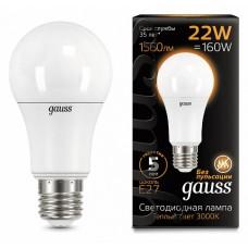 Лампа светодиодная Gauss LED A70 E27 22Вт 3000K 102502122