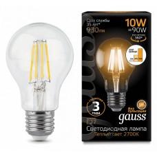 Лампа светодиодная Gauss LED Filament E27 10Вт 2700K 102802110-S
