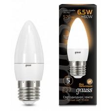 Лампа светодиодная Gauss LED Candle E27 6.5Вт 3000K 103102107