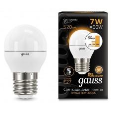 Лампа светодиодная Gauss LED Globe E27 7Вт 3000K 105102107-S
