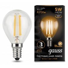 Лампа светодиодная Gauss E14 5Вт 2700K 105801105