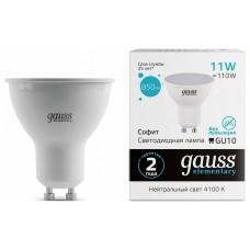 Лампа светодиодная Gauss Elementary GU10 11Вт 4100K 13621