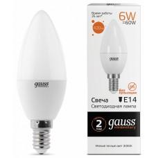 Лампа светодиодная Gauss E14 6Вт 3000K 33116