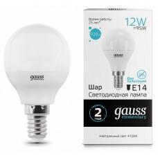 Лампа светодиодная Gauss LED Elementary E14 12Вт 4100K 53122