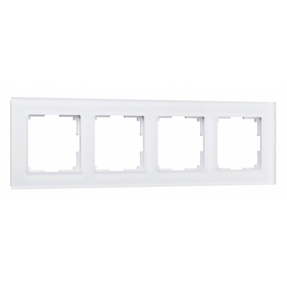 Рамка на 4 поста Werkel Favorit (белый матовый, стекло) W0041105 Favorit (белый матовый, стекло)